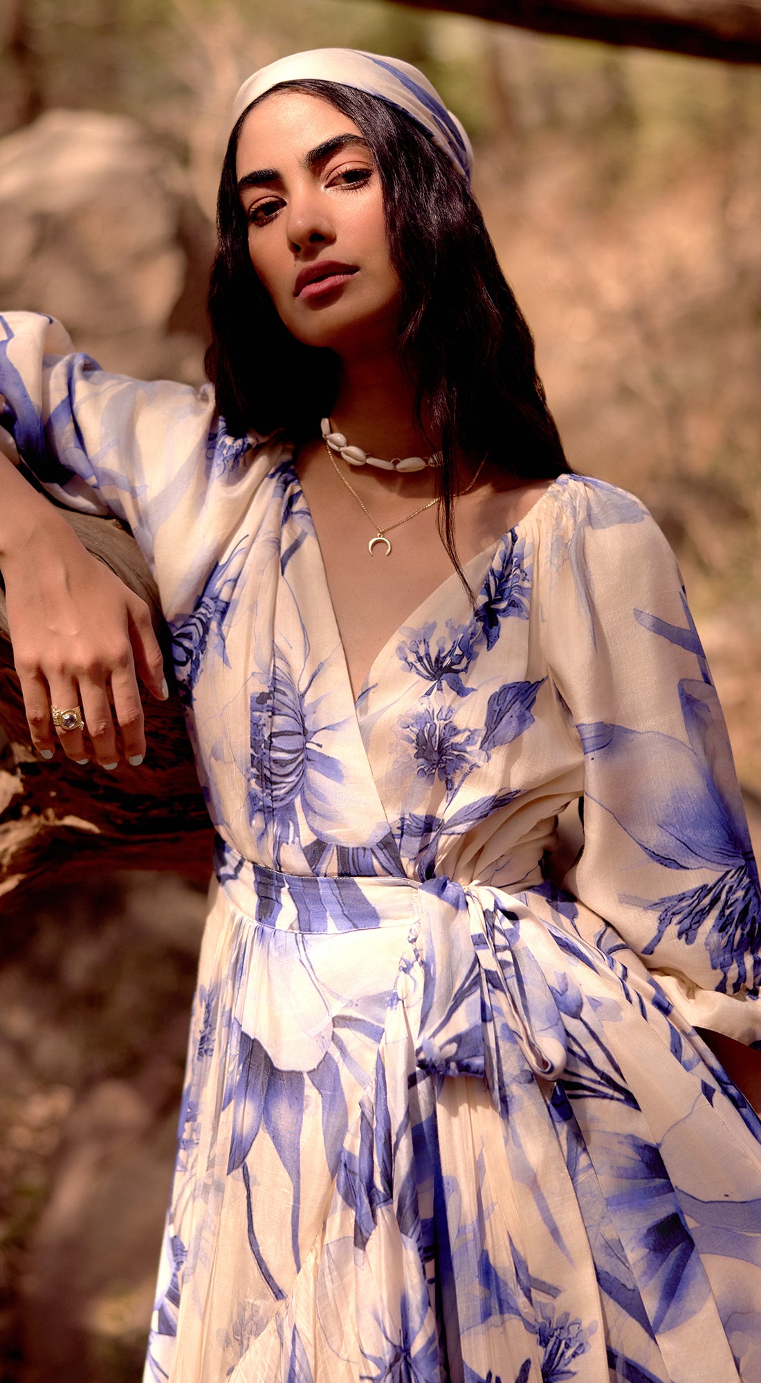 The Azure Bloom Muslin Dress