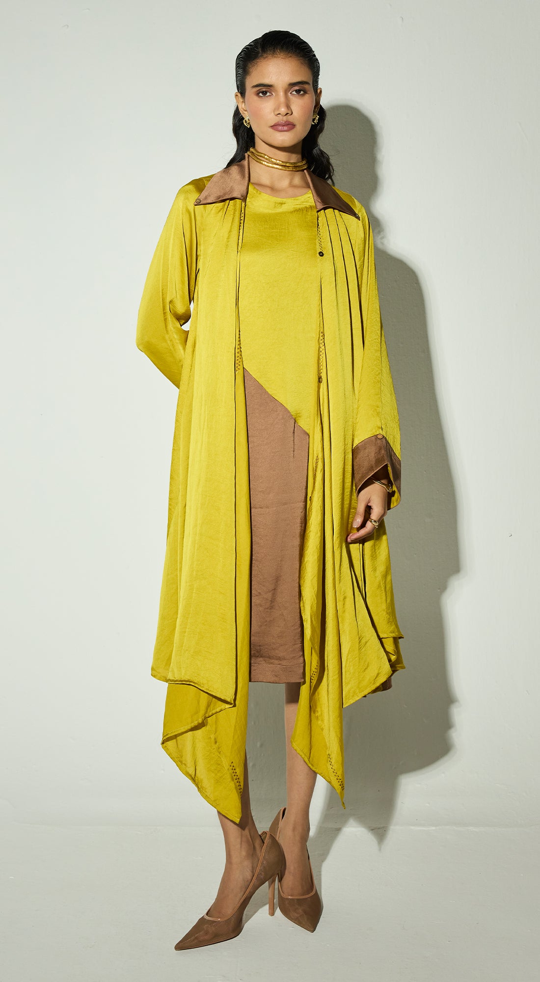 Mustard Satin Fusion Set