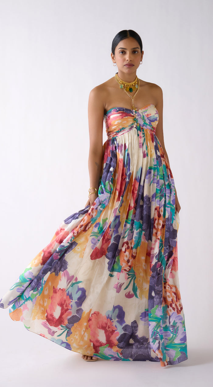 Multi Muslin Floral Dress