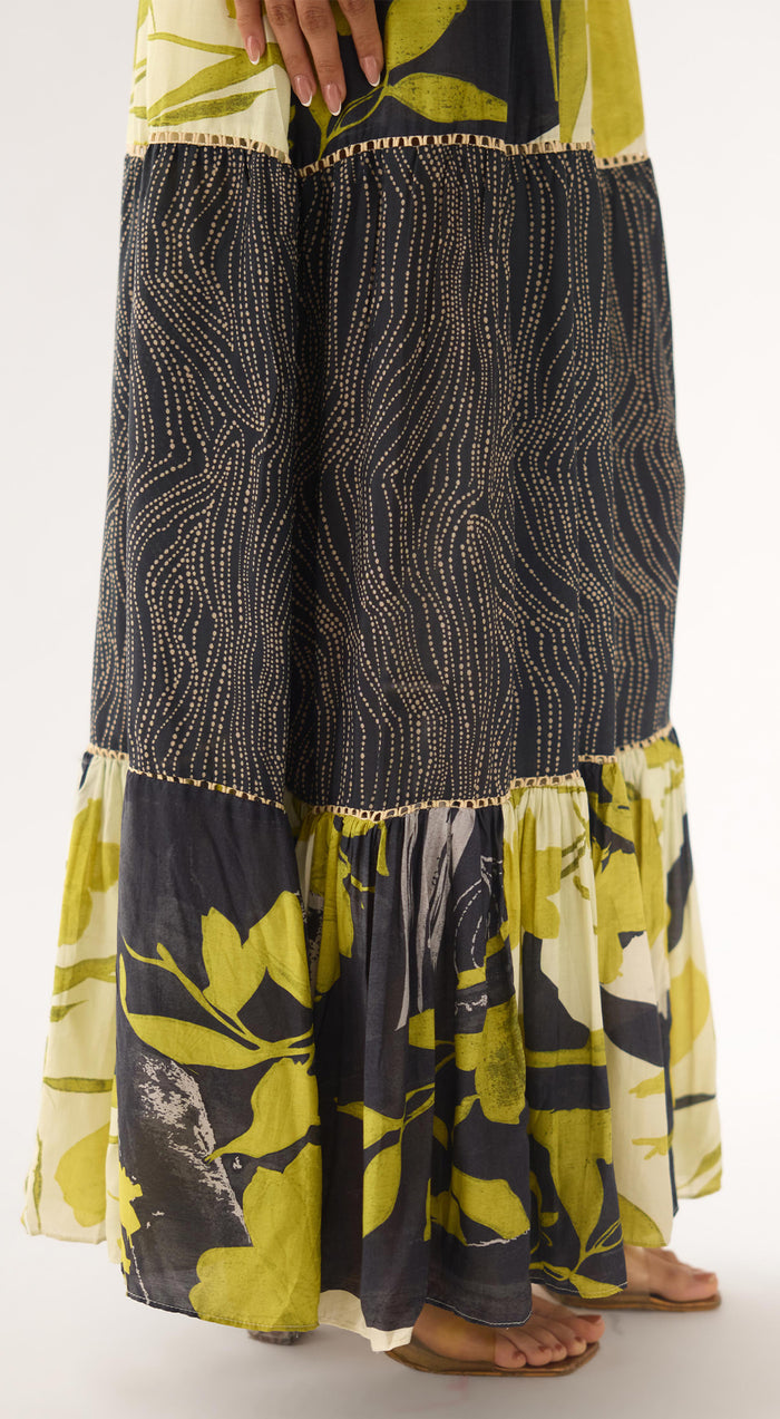 Lime Tissue Abstract Dress