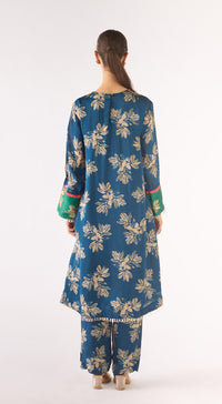 Teal Organza Kurta Set