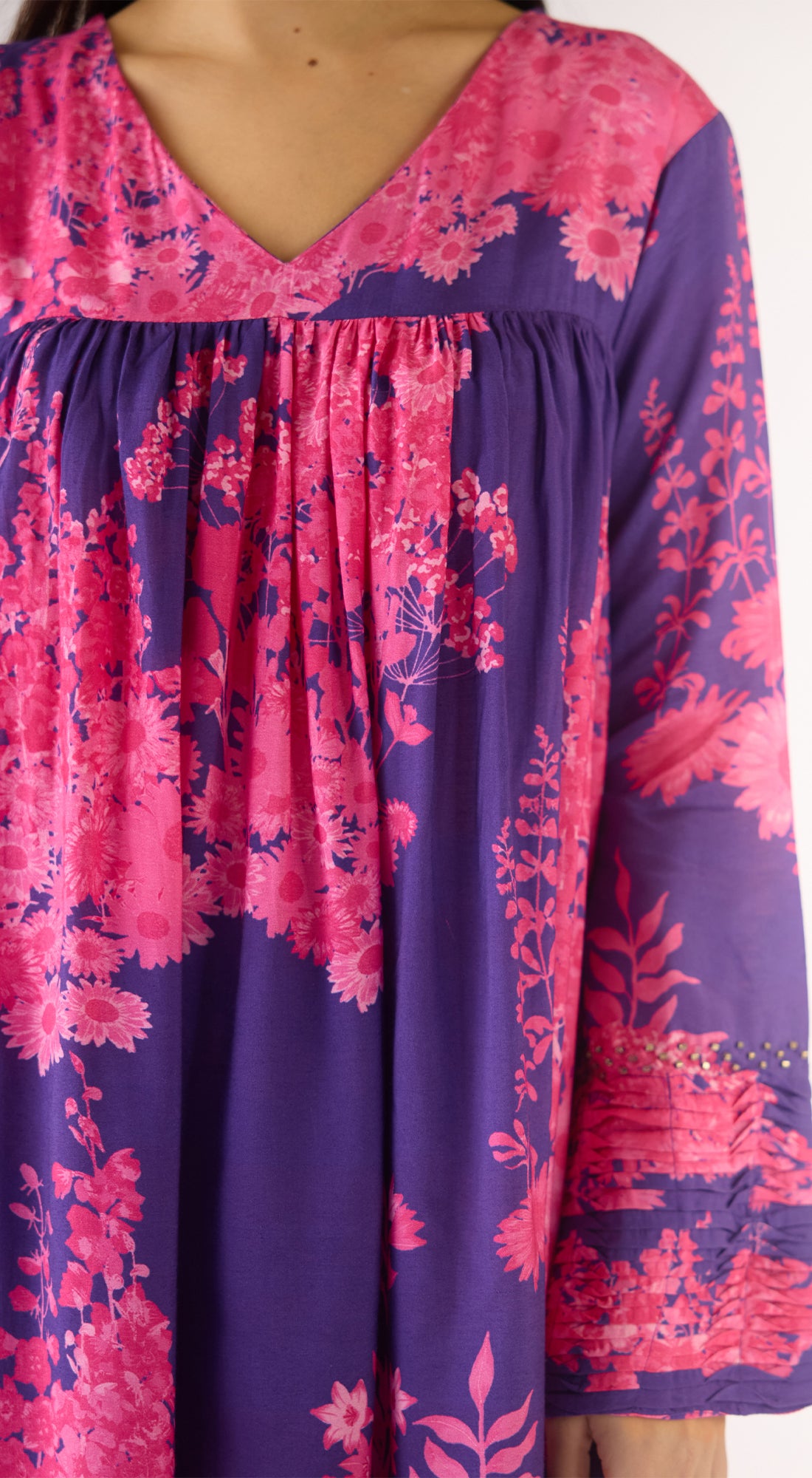 Purple Muslin Kurta Set