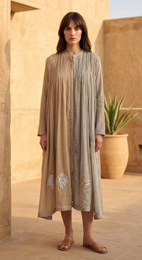 Grey Cotton Mul Dress
