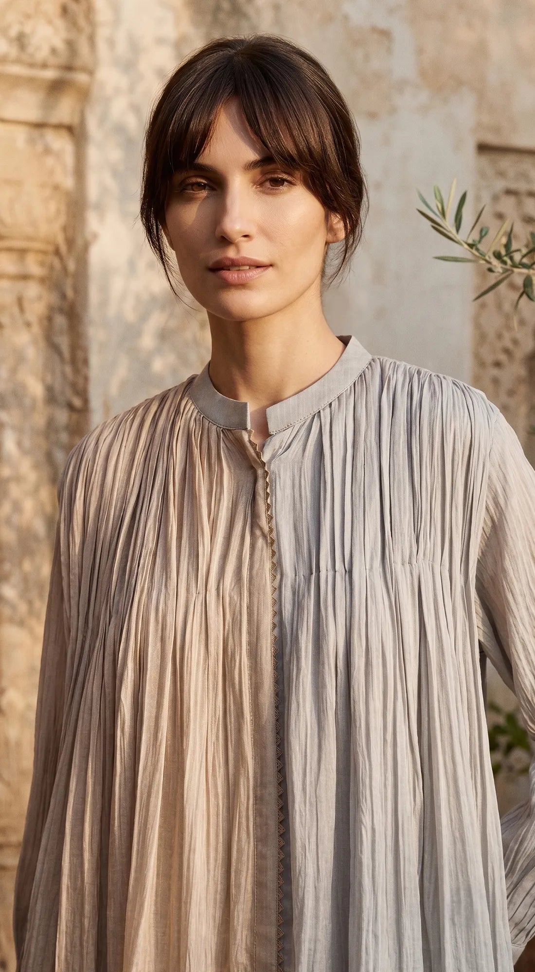 Grey Cotton Mul Dress