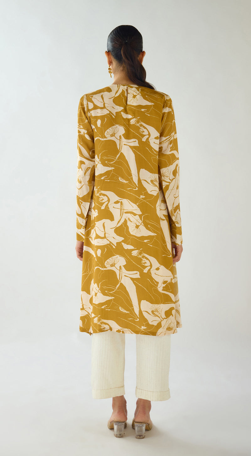 Mustard Flora Muse Muslin Kurta Set