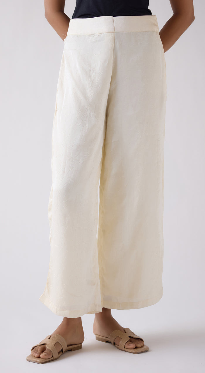 Ivory Wide-Leg Trousers
