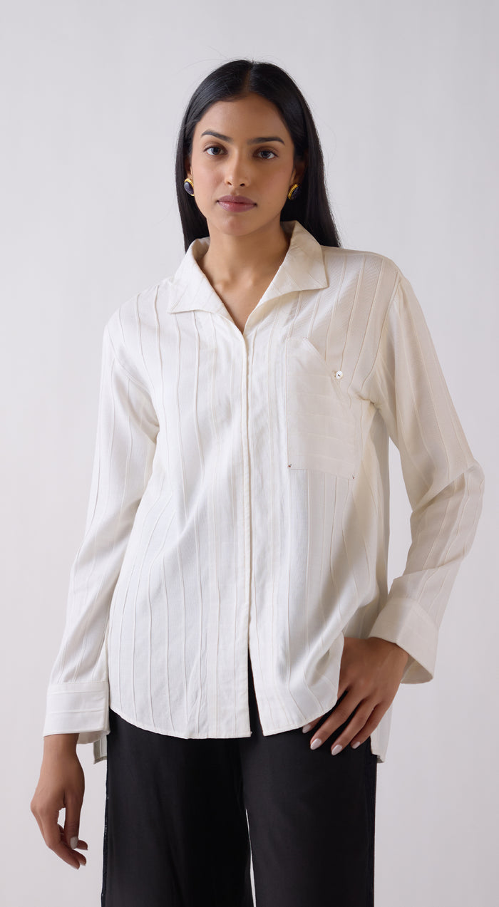 Ivory Cotton Blend Shirt