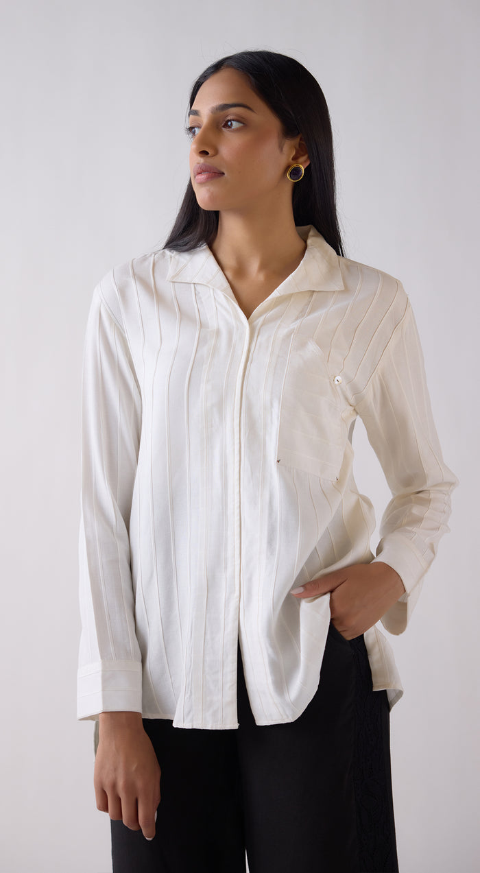 Ivory Cotton Blend Shirt