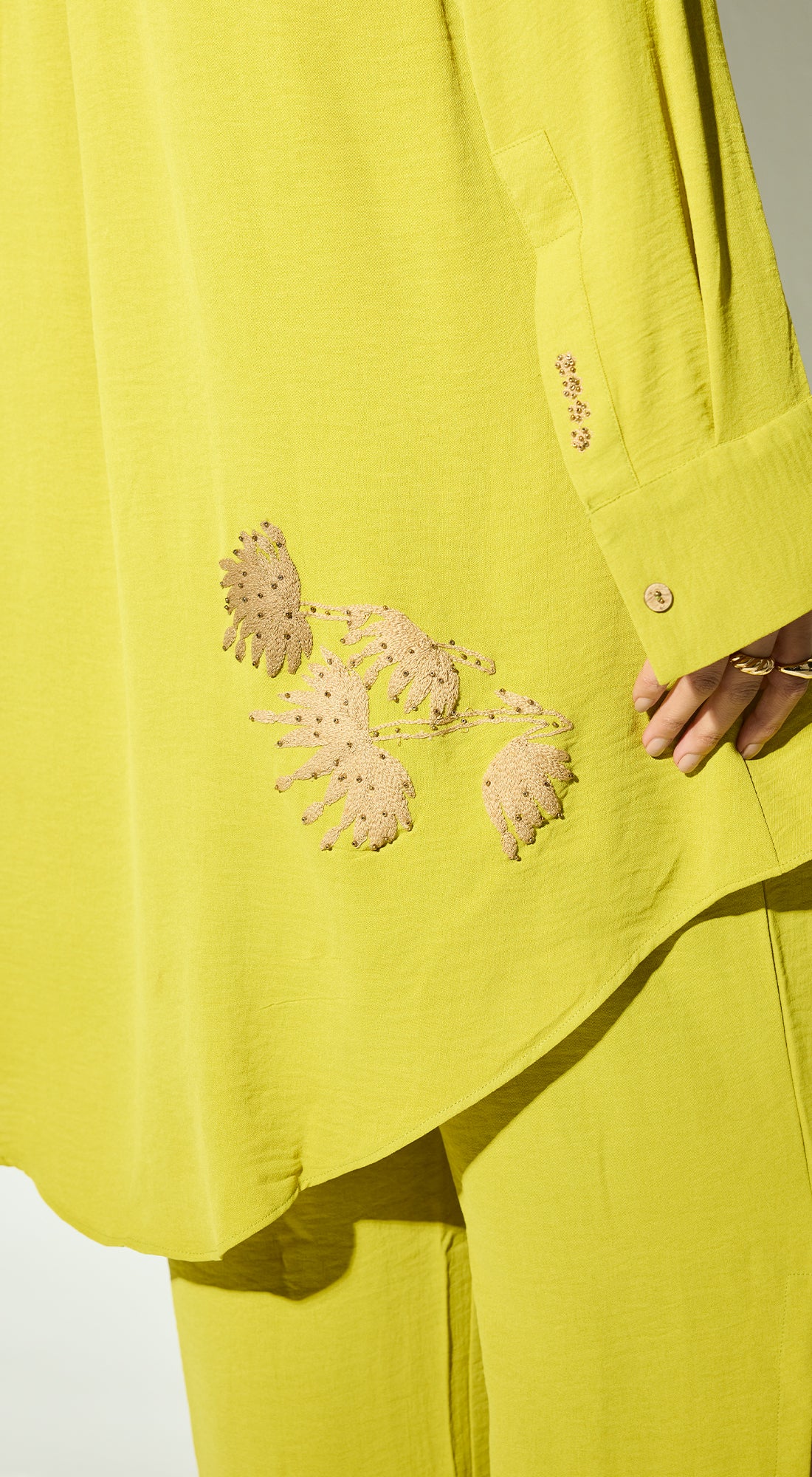 Lime Satin Co-ord Set