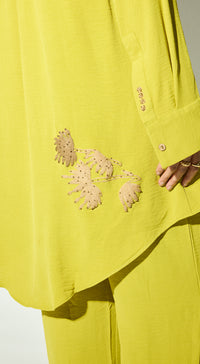 Lime Satin Co-ord Set