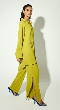 Lime Satin Co-ord Set