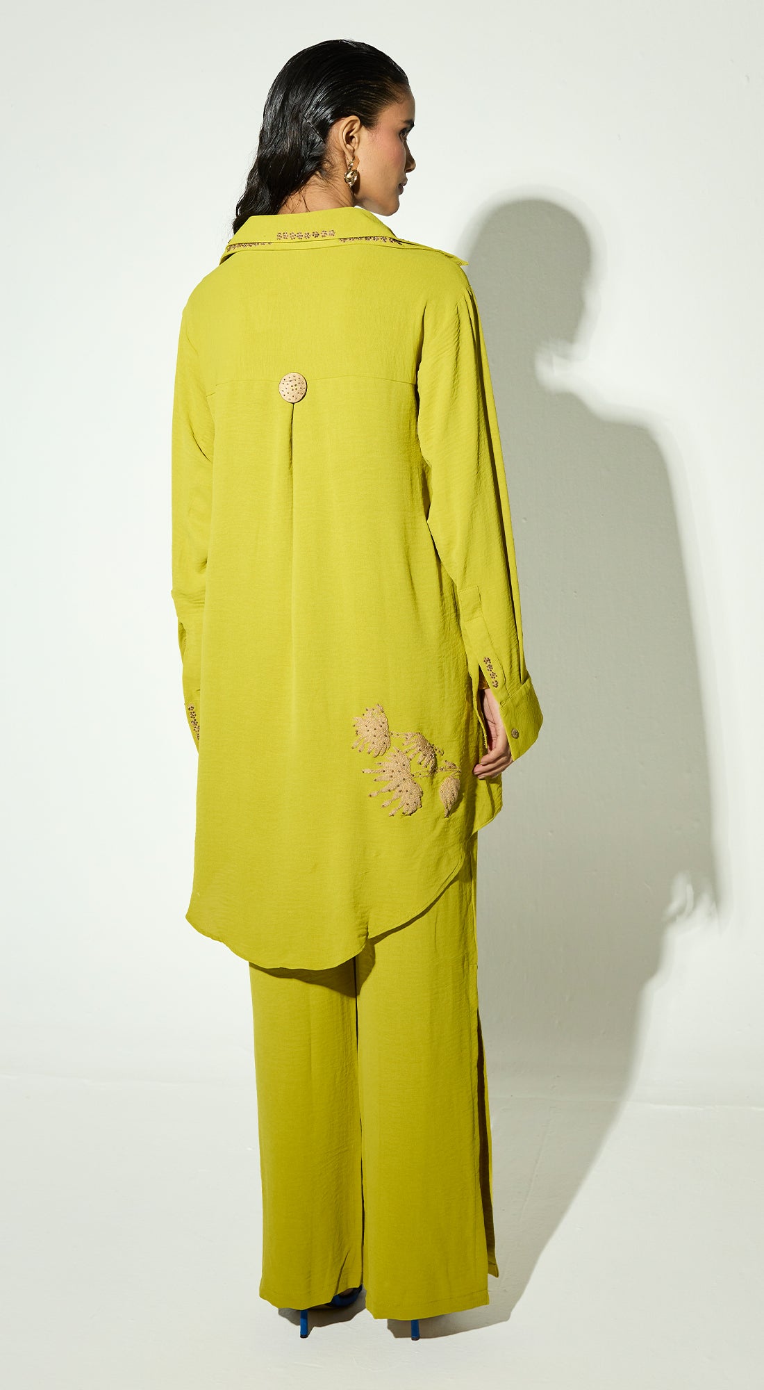 Lime Satin Co-ord Set