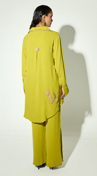 Lime Satin Co-ord Set