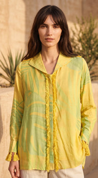 Yellow Muslin Palm Reverie Shirt