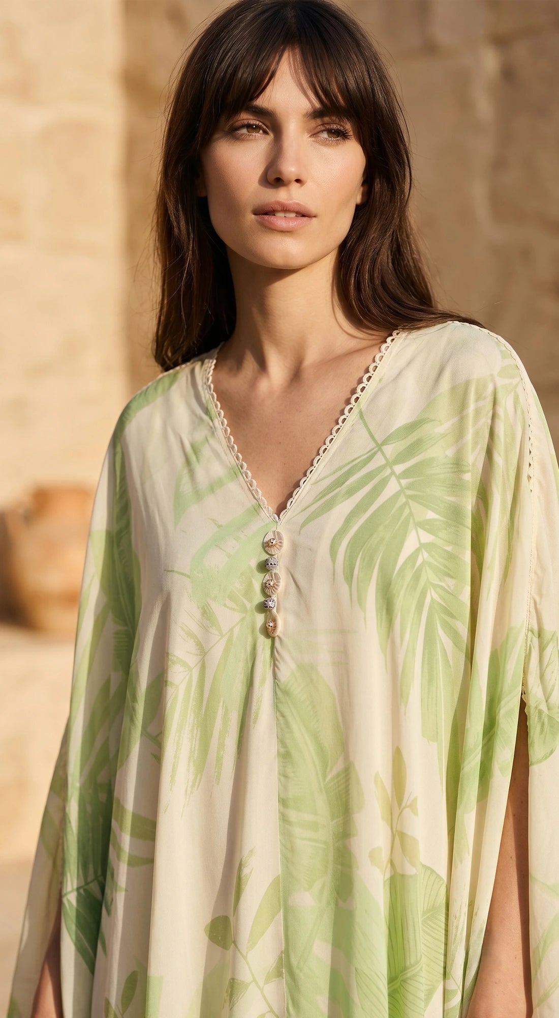 Ivory Muslin Palm Reverie Co-ord Set