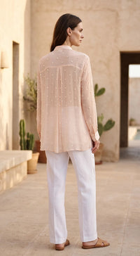 Peach Embellished Shirt