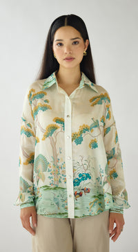The Wild Silk Peacock Garden Shirt