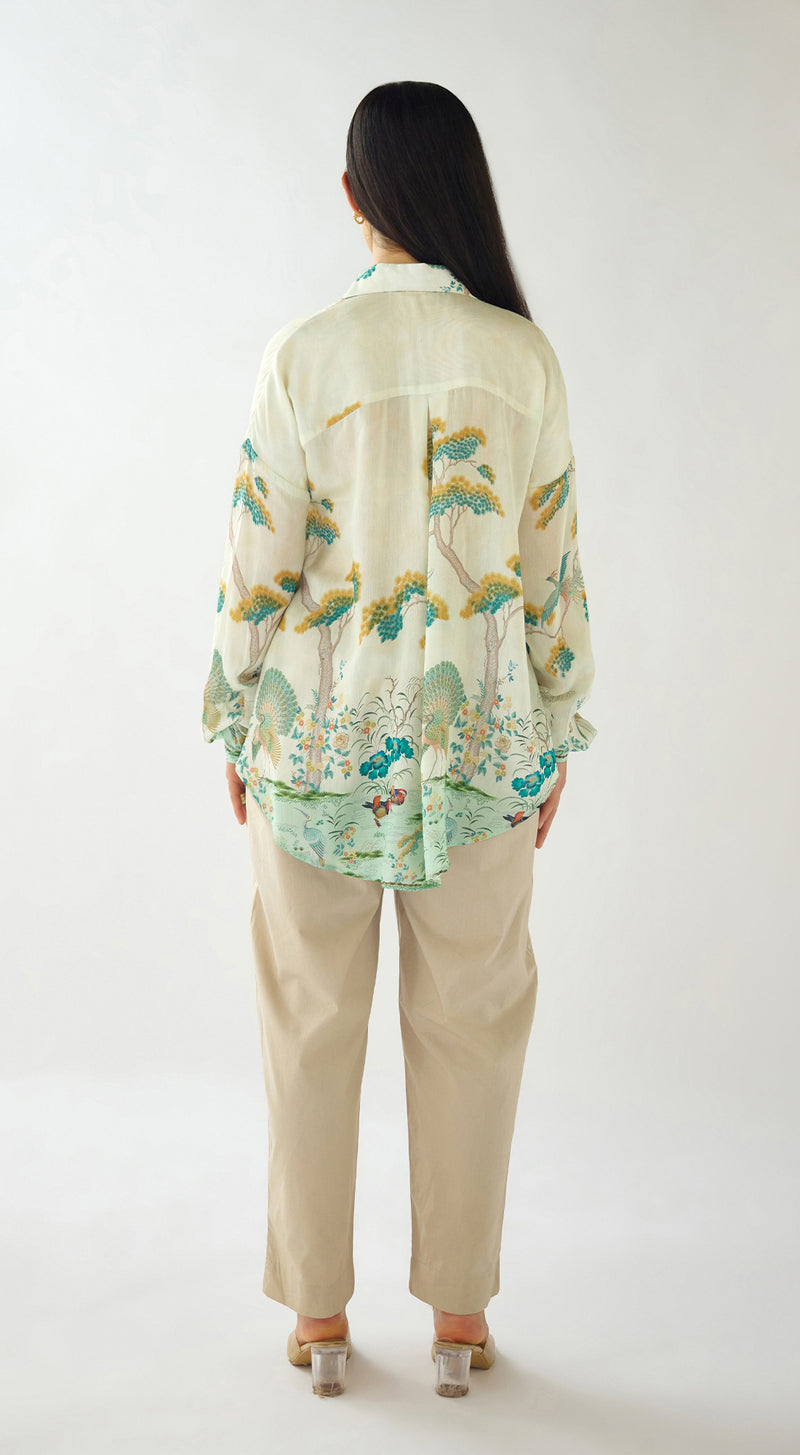 The Wild Silk Peacock Garden Shirt