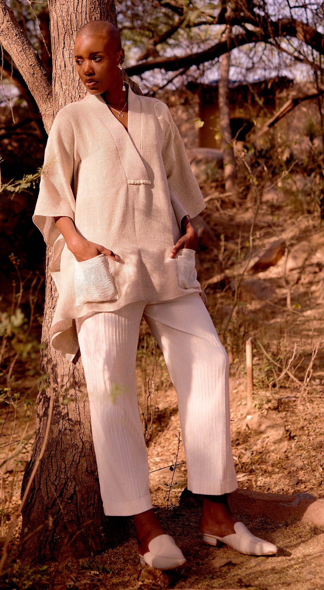 Ivory Stone Drift Embroidered Co-ord Set