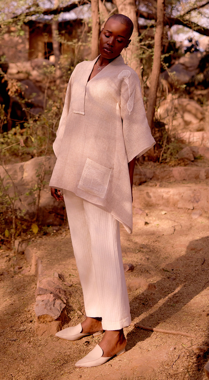 Ivory Stone Drift Embroidered Co-ord Set