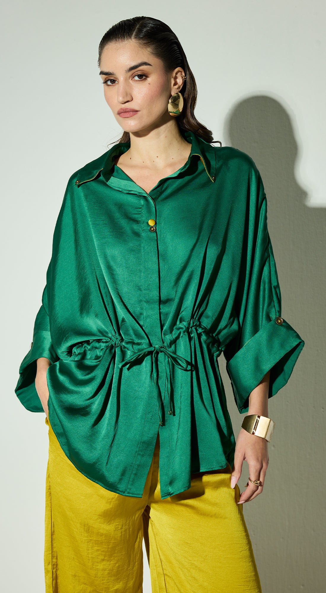 Green Satin Co-ord Set