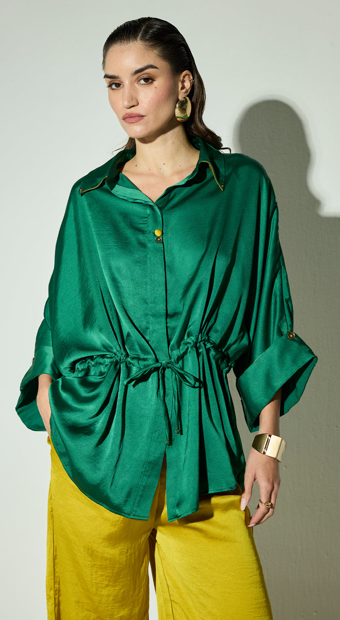 Green Satin Co-ord Set
