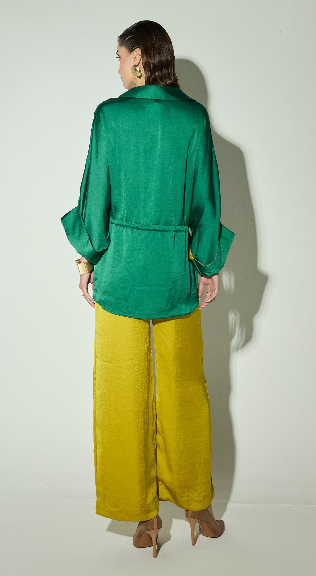 Green Satin Co-ord Set