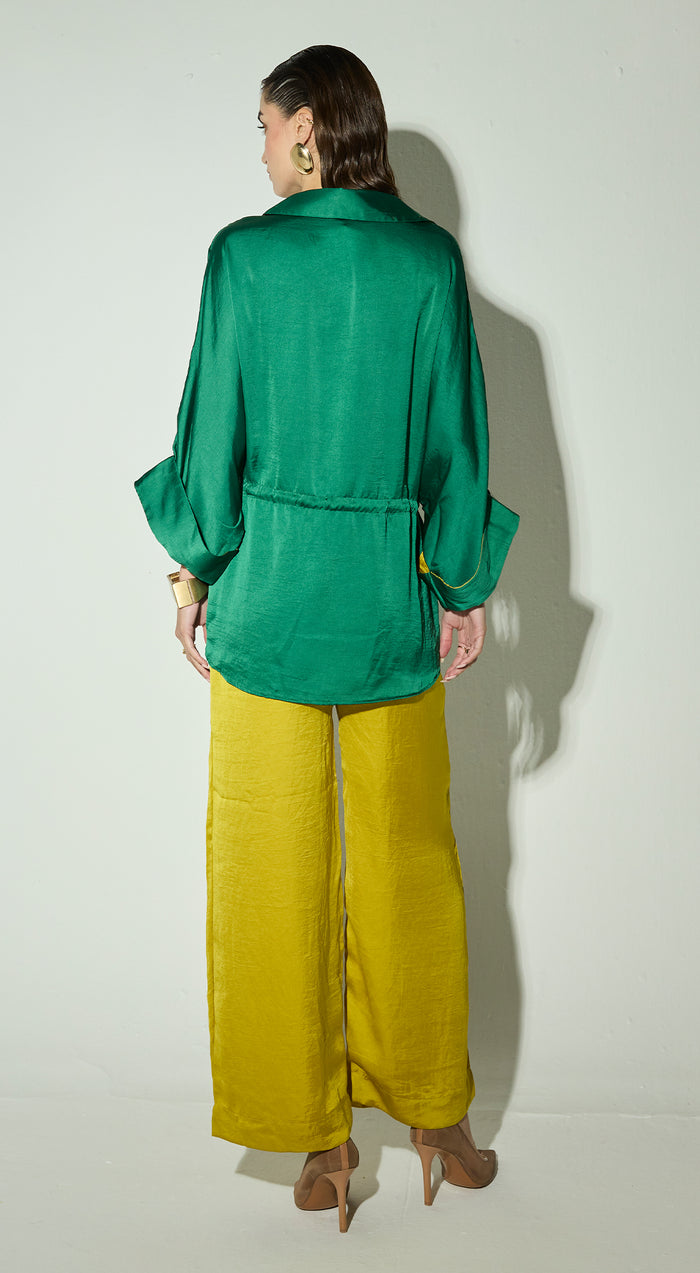 Green Satin Co-ord Set