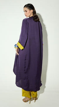 Purple Satin Embellished Co-ord Set