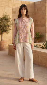 Baby-Pink Cotton Doriya Tunic