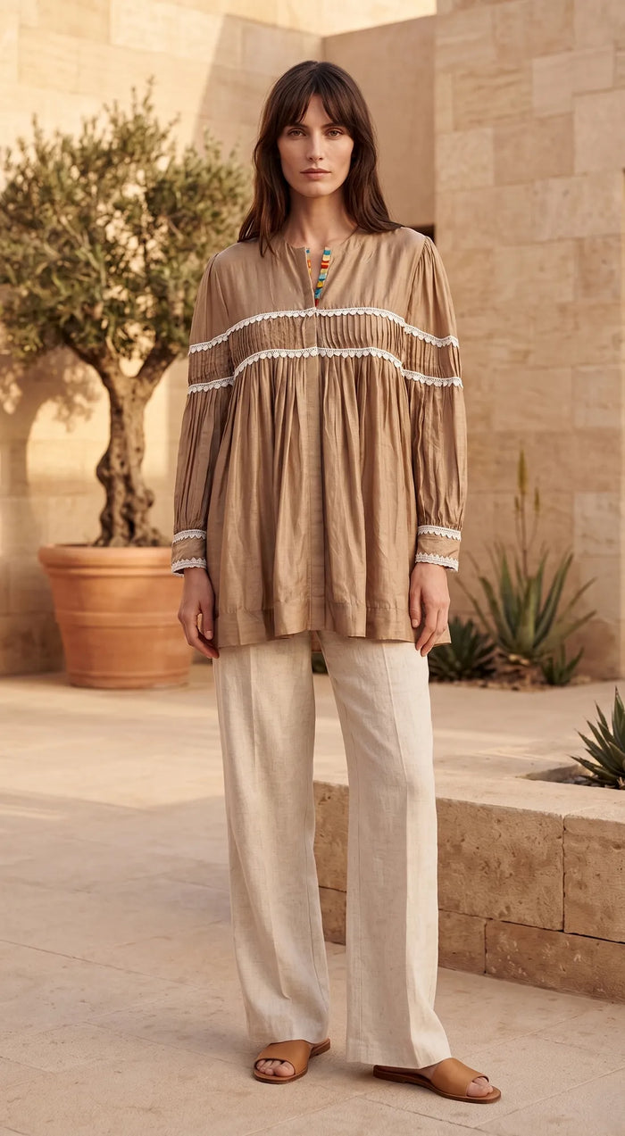 Beige Muslin Shirt