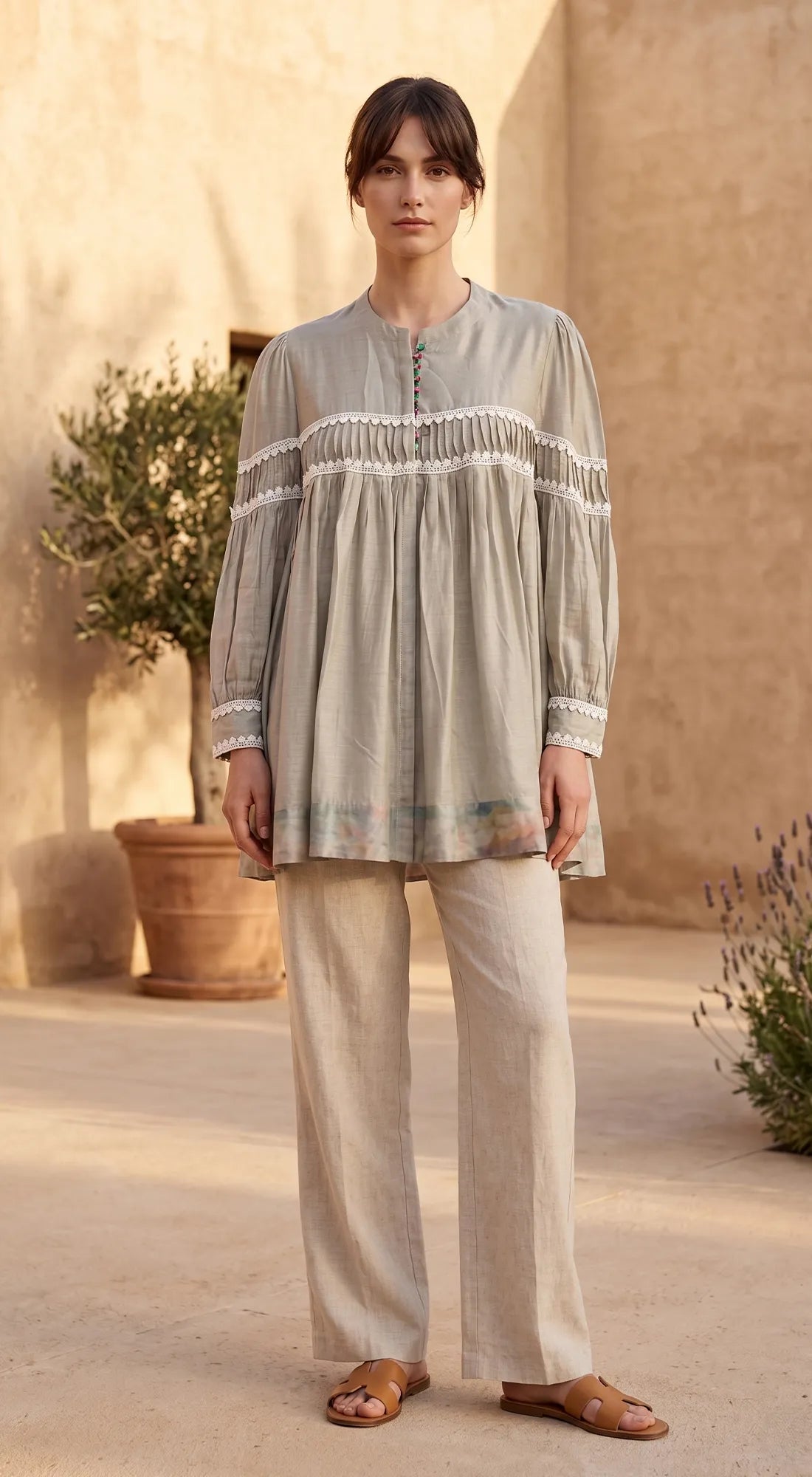 Grey Muslin Shirt