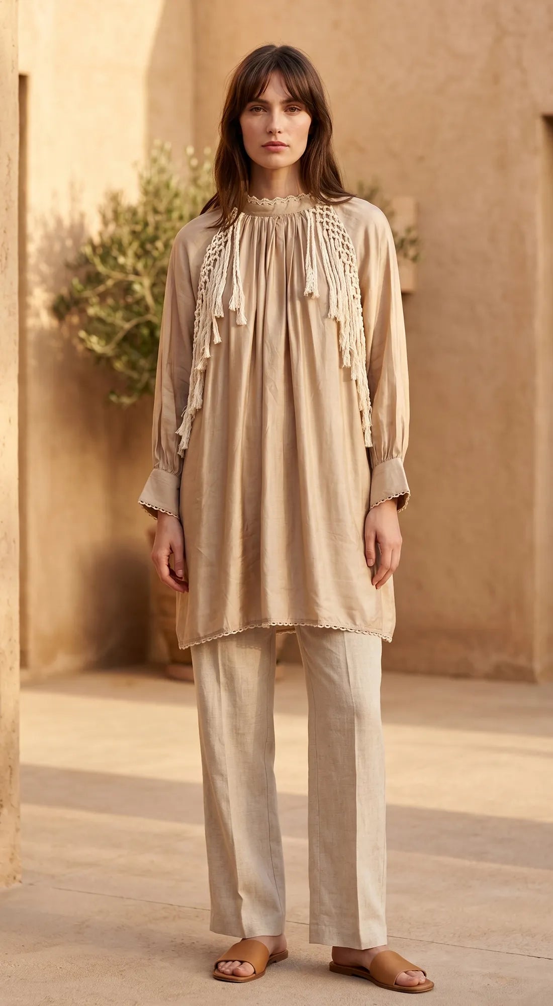 Beige Muslin Tunic