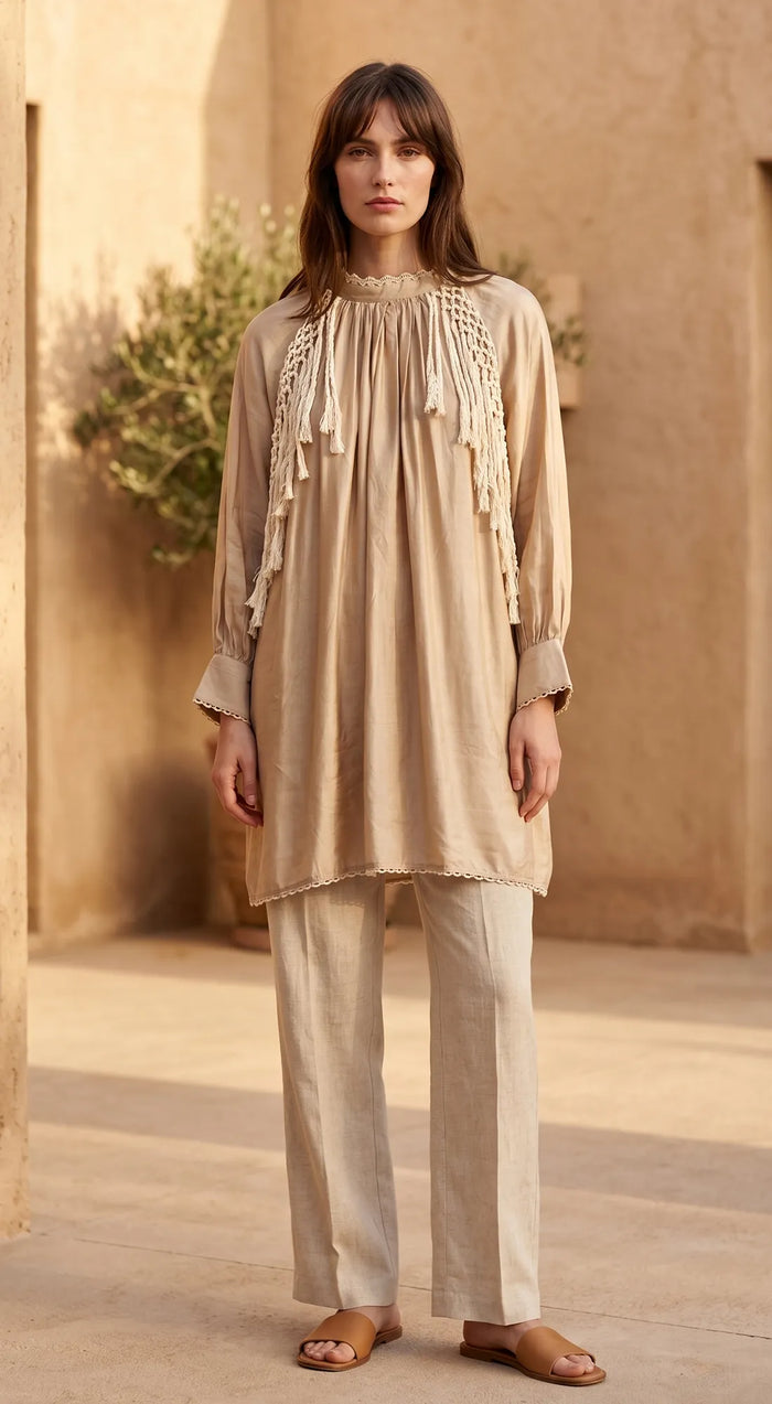 Beige Muslin Tunic