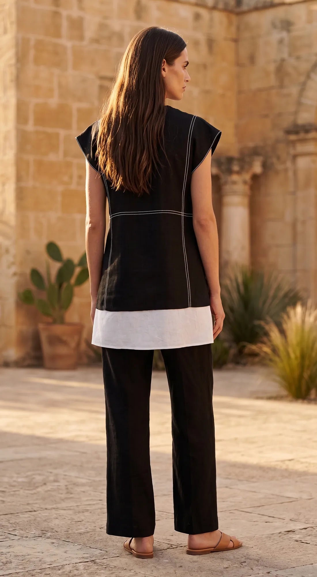 Black Organza Animal Print Tunic