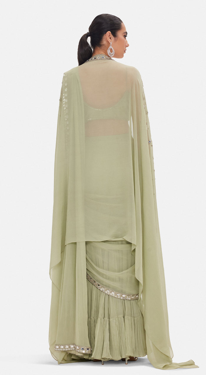 The Imperial Pista Saree Set