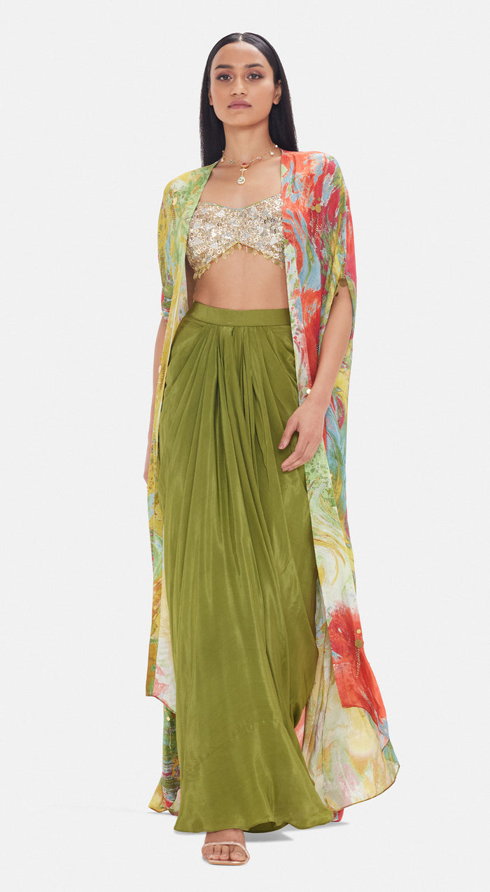 The Olive Oasis Cape Set