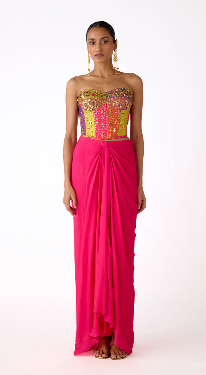 The Fuschia Aura Corset & Skirt Set