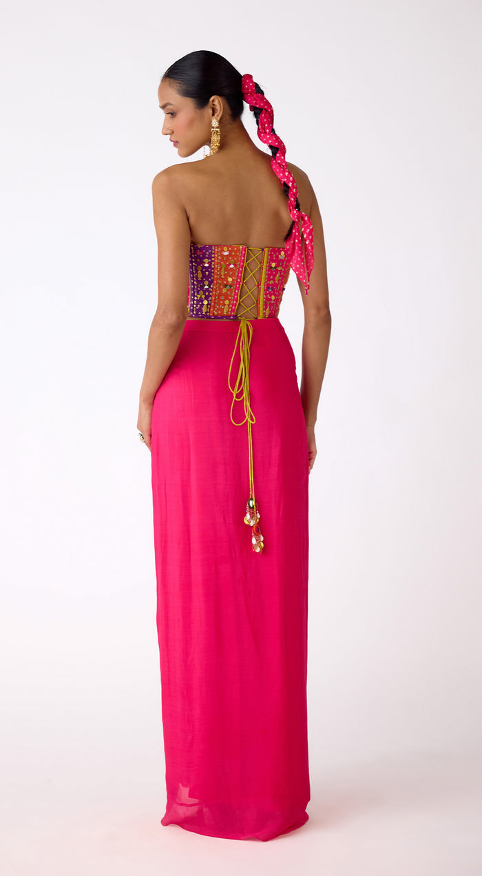 The Fuschia Aura Corset & Skirt Set