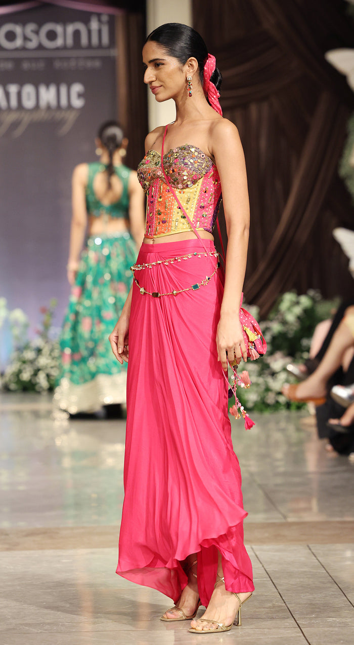 The Fuschia Aura Corset & Skirt Set