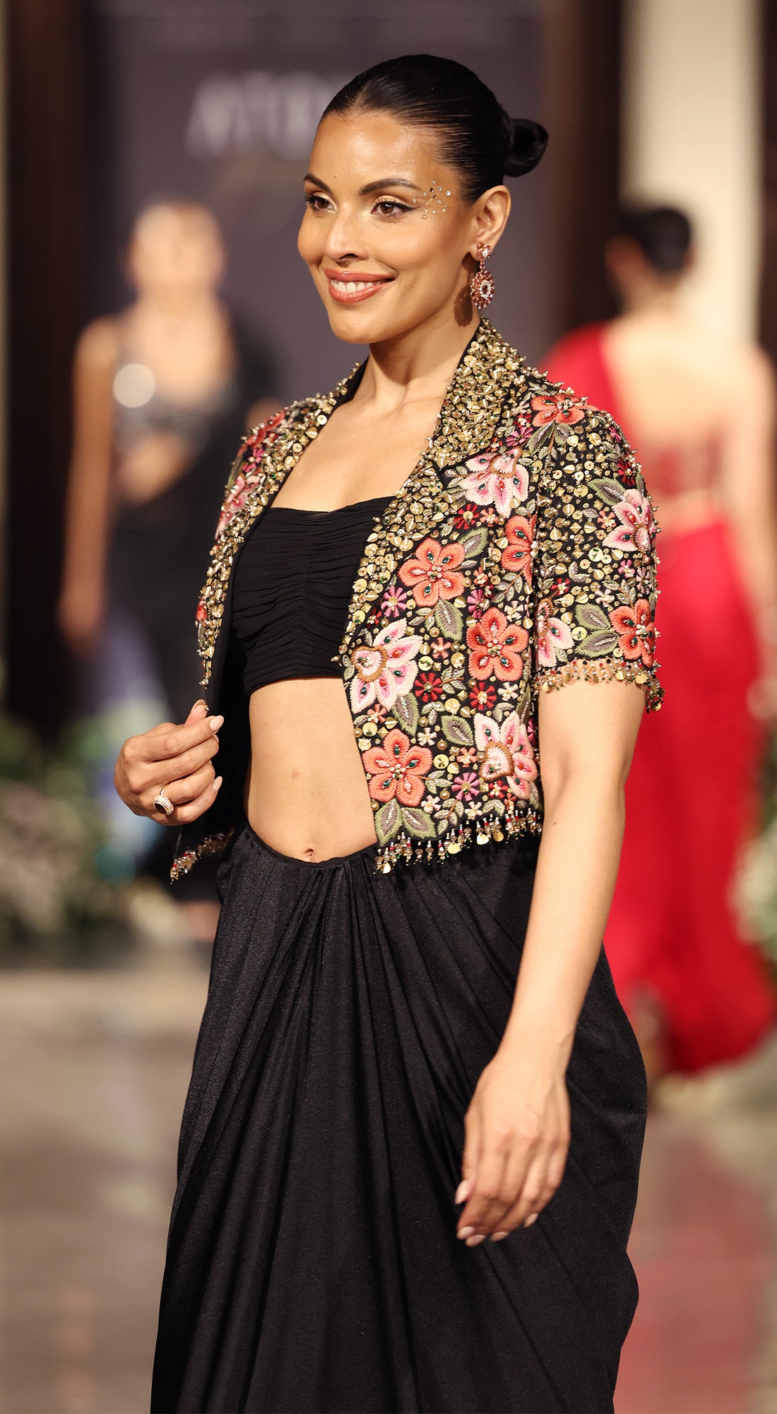 The Midnight Garden Jacket & Draped Skirt Set