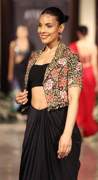 The Midnight Garden Jacket & Draped Skirt Set