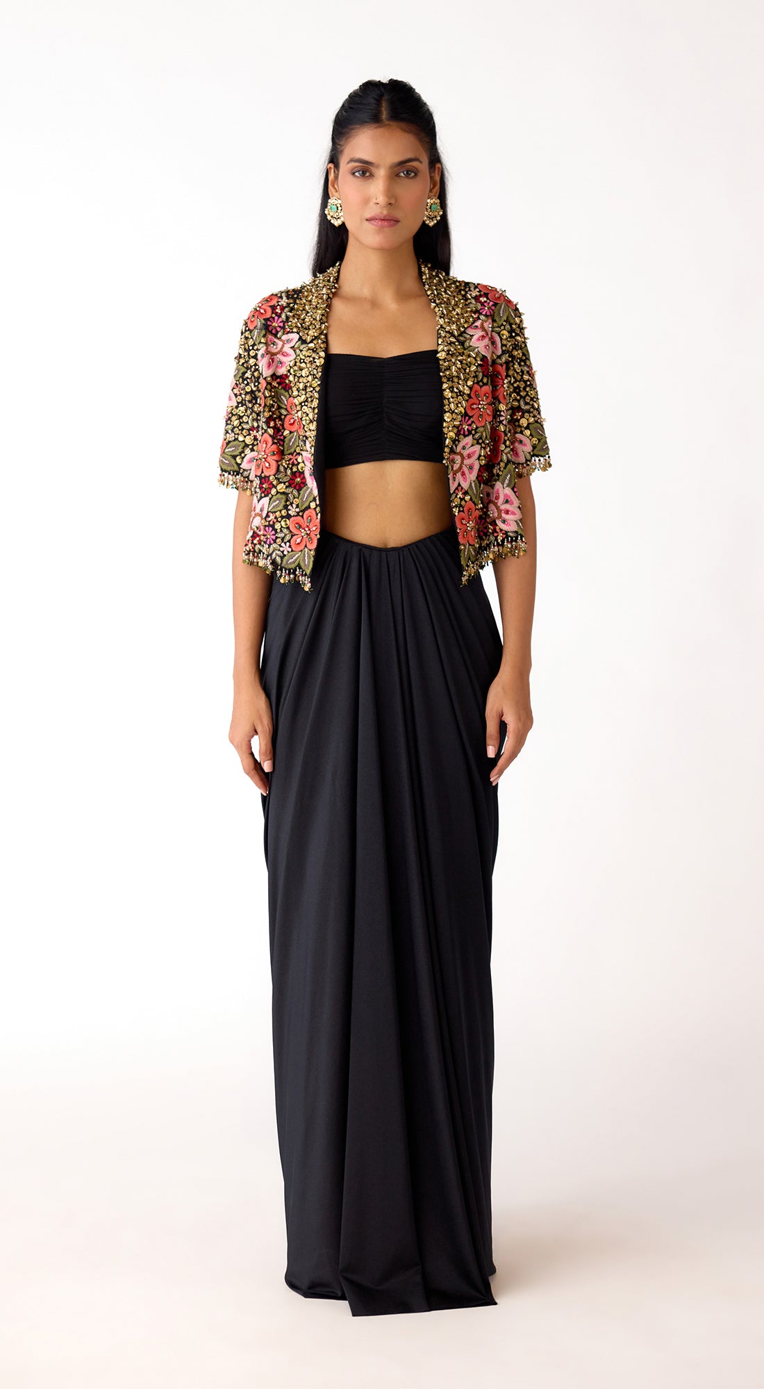 The Midnight Garden Jacket & Draped Skirt Set