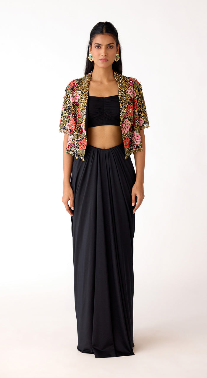 The Midnight Garden Jacket & Draped Skirt Set