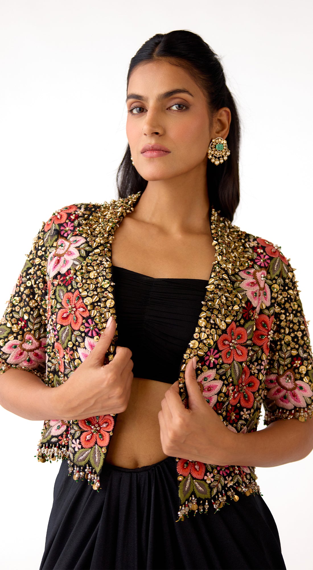 The Midnight Garden Jacket & Draped Skirt Set