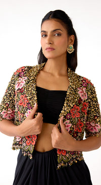 The Midnight Garden Jacket & Draped Skirt Set