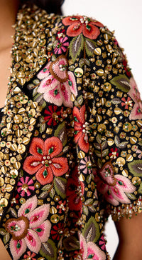 The Midnight Garden Jacket & Draped Skirt Set