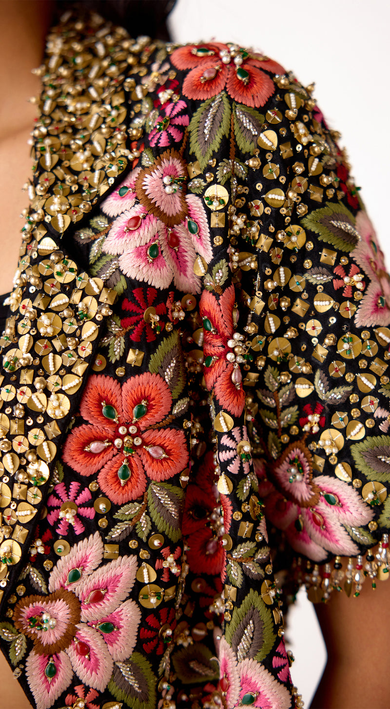 The Midnight Garden Jacket & Draped Skirt Set