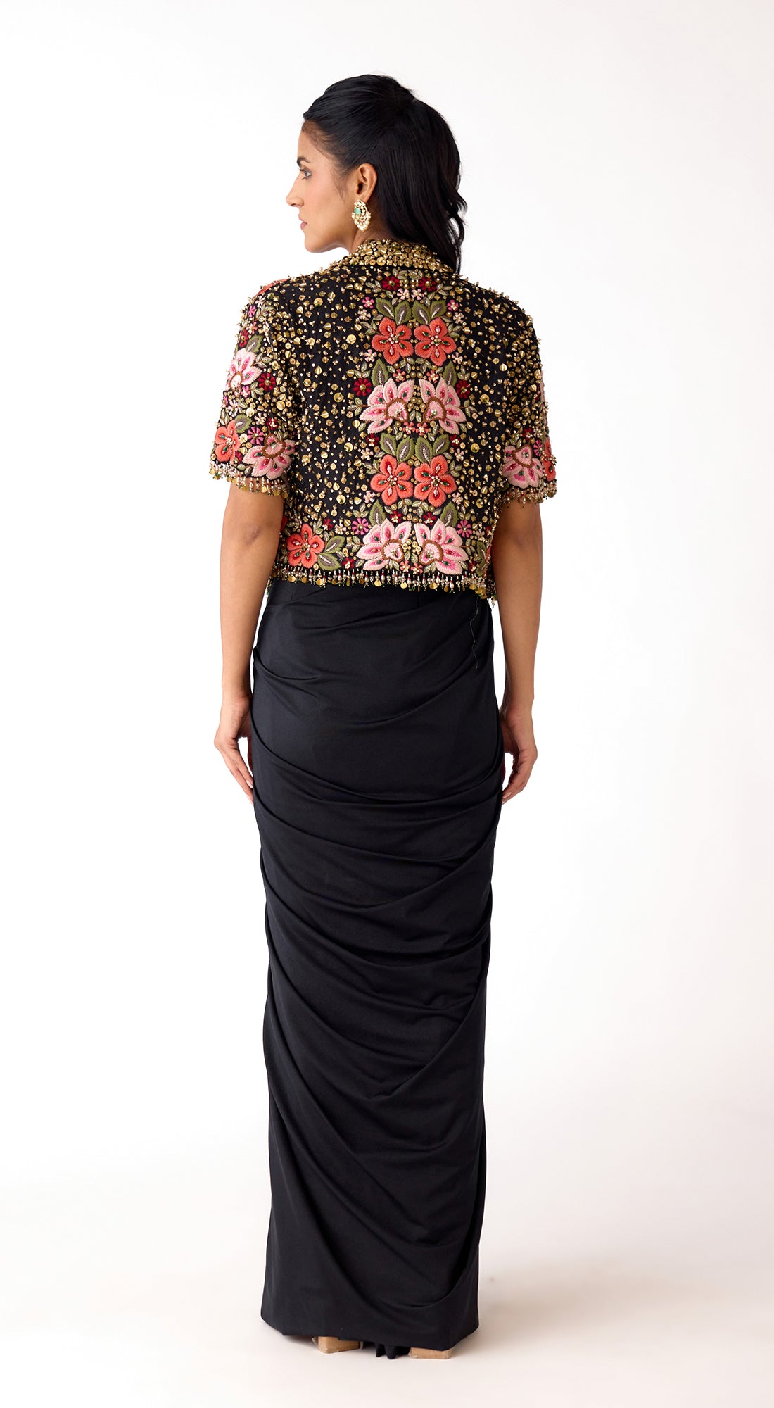 The Midnight Garden Jacket & Draped Skirt Set