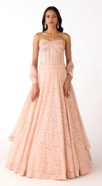 The Gentle Camillia Corset & Lehenga Set